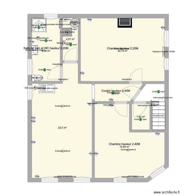 vendin le veil 8. Plan de 8 pièces et 78 m2