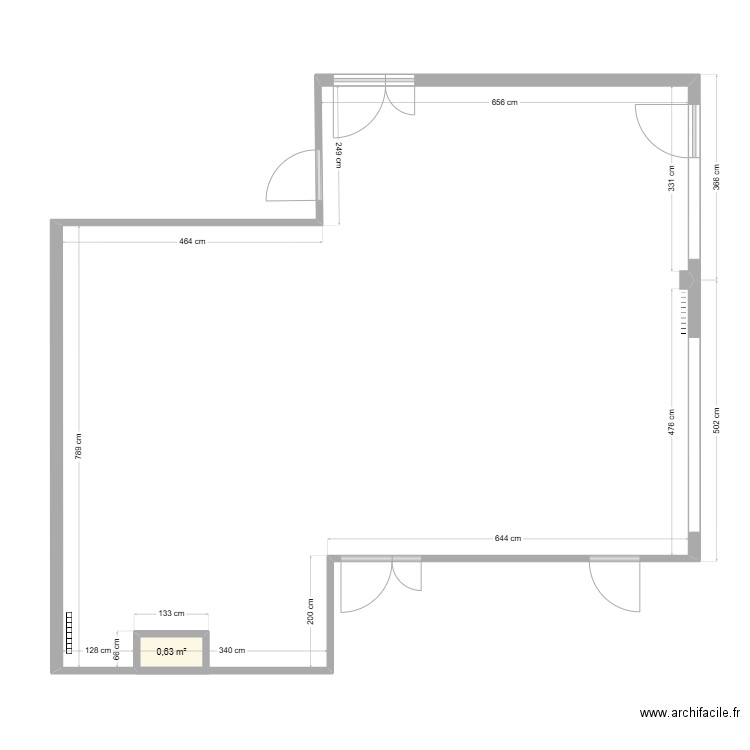 111. Plan de 1 pièce et 1 m2