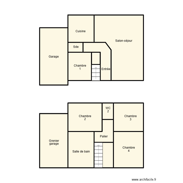 ERGUE GABERIC LEBLANC. Plan de 16 pièces et 55 m2