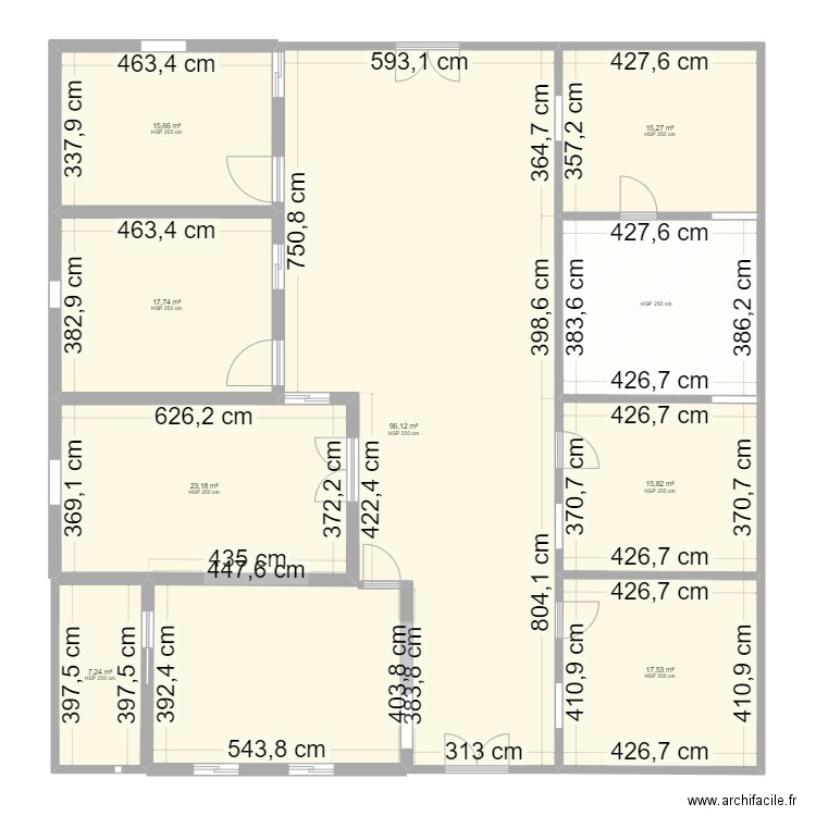 SERIGNE CARRELEUR. Plan de 9 pièces et 225 m2