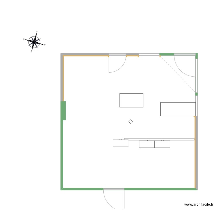 Accueil. Plan de 1 pièce et 47 m2