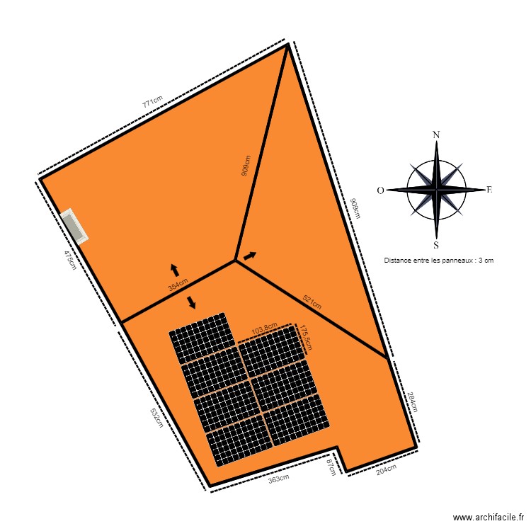 PALCZEWSKI VINCENT PLAN DE TOITURE. Plan de 3 pièces et 74 m2