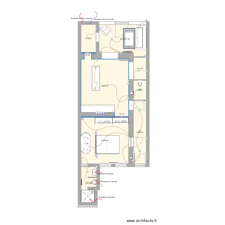 TIERCELINS_EXE_B. Plan de 8 pièces et 63 m2