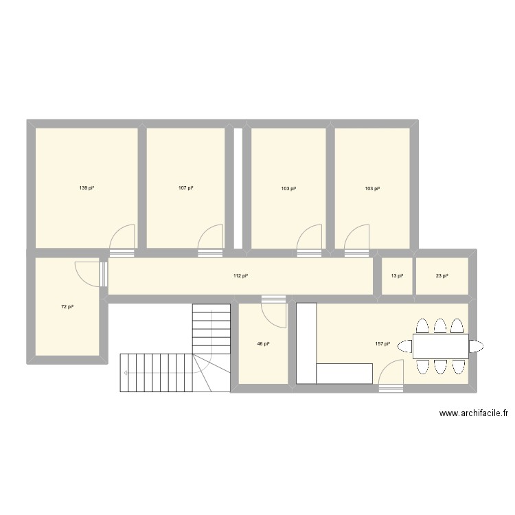 COOP-4657 Resther. Plan de 10 pièces et 81 m2