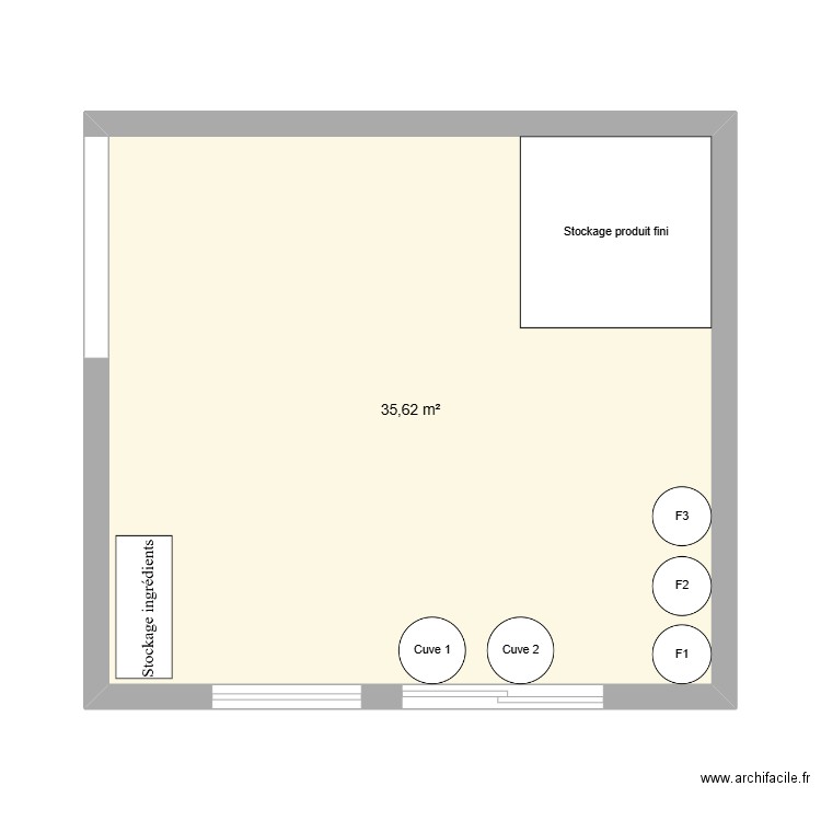 Lacave. Plan de 1 pièce et 36 m2