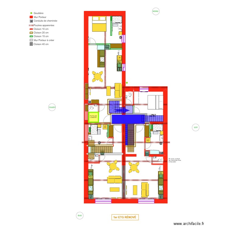 V-E_1er etg rénové. Plan de 0 pièce et 0 m2