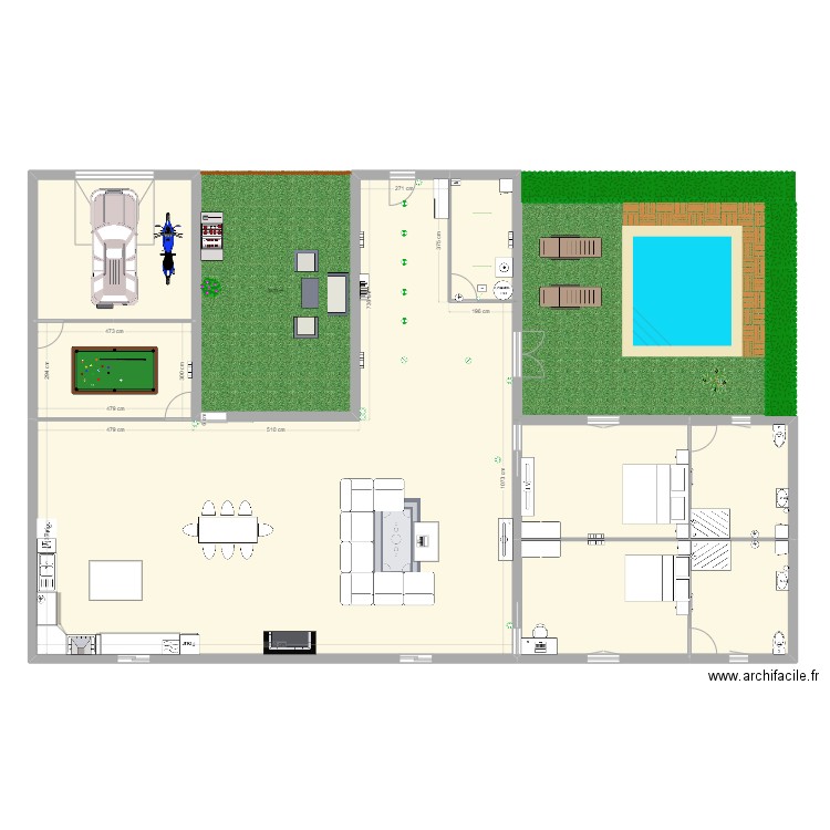 projet cap 2. Plan de 7 pièces et 228 m2