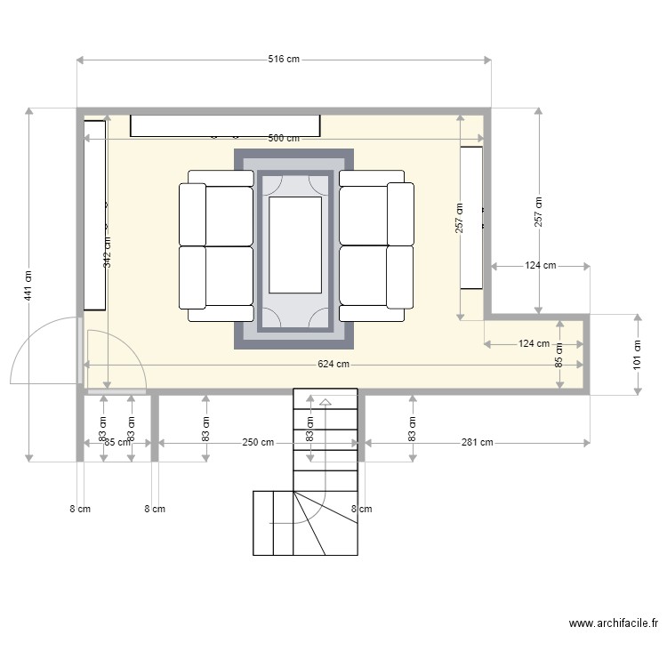 Mezzanine. Plan de 1 pièce et 18 m2