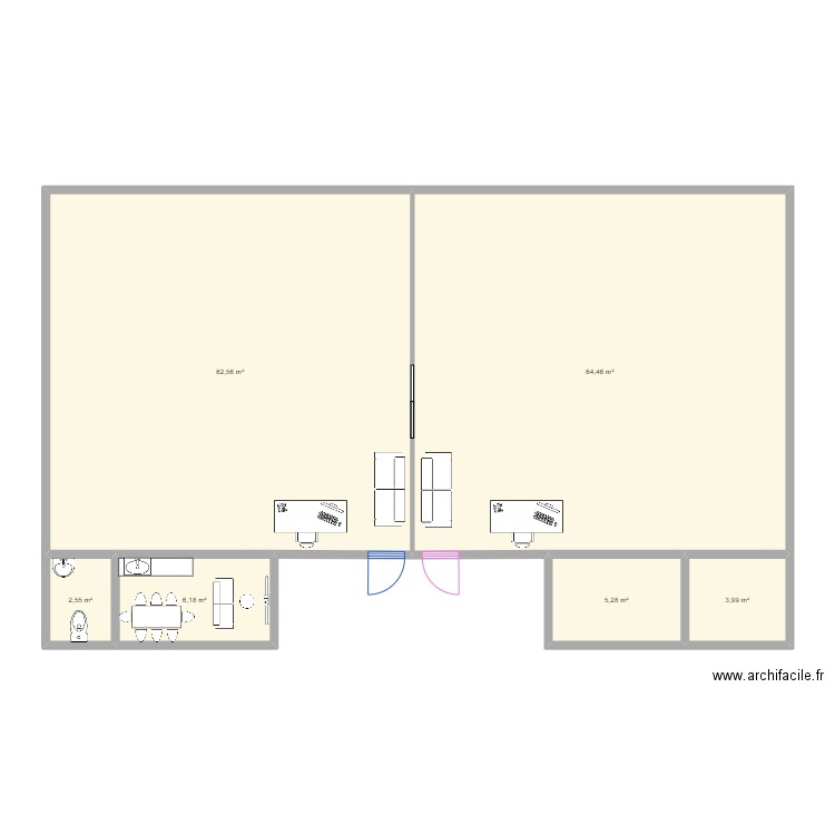 bref. Plan de 6 pièces et 145 m2