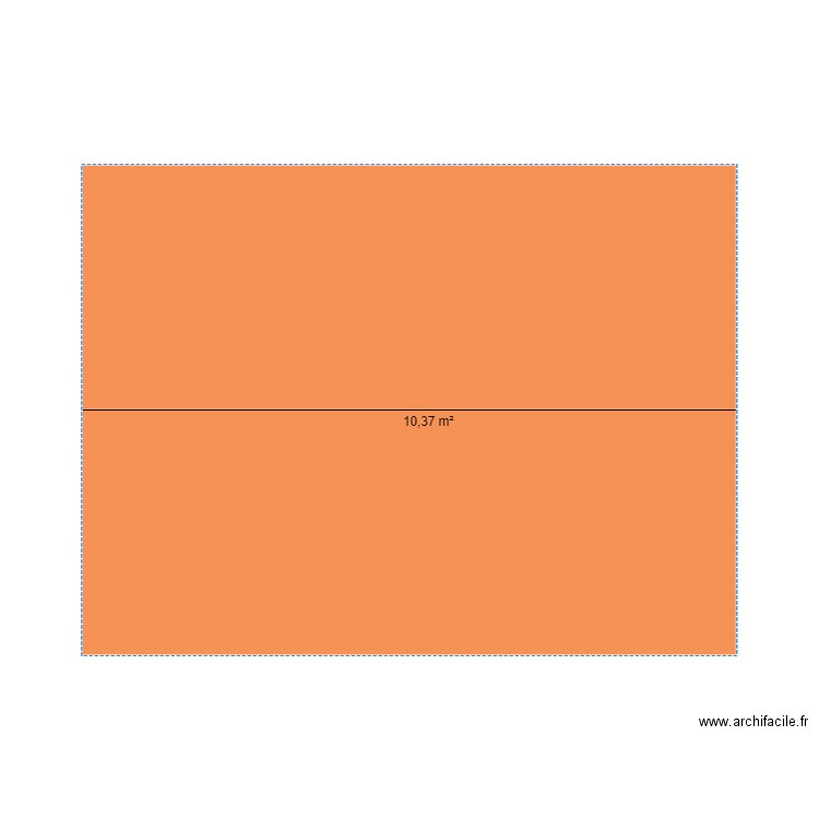 3x4. Plan de 1 pièce et 10 m2