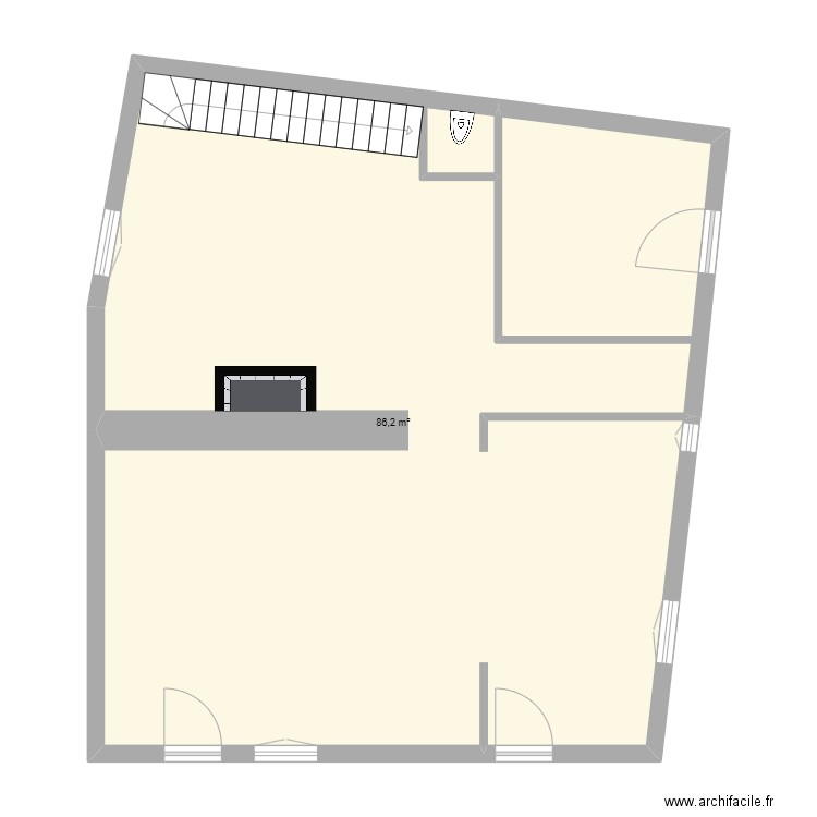 pigeonnier. Plan de 1 pièce et 86 m2