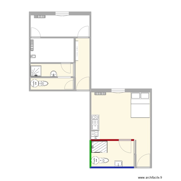 VAD Lamballe. Plan de 7 pièces et 34 m2