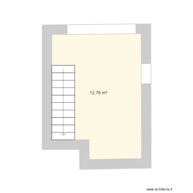 extension. Plan de 1 pièce et 13 m2