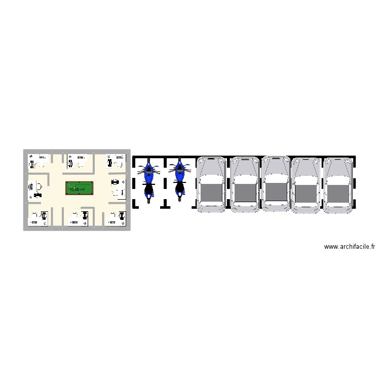 freeefer. Plan de 1 pièce et 10 m2