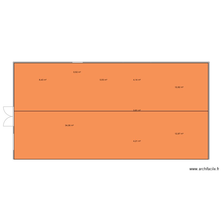 flers. Plan de 9 pièces et 87 m2