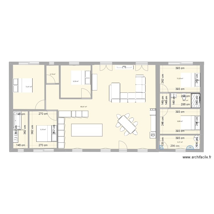 maison 2K25 4 CHB . Plan de 11 pièces et 185 m2