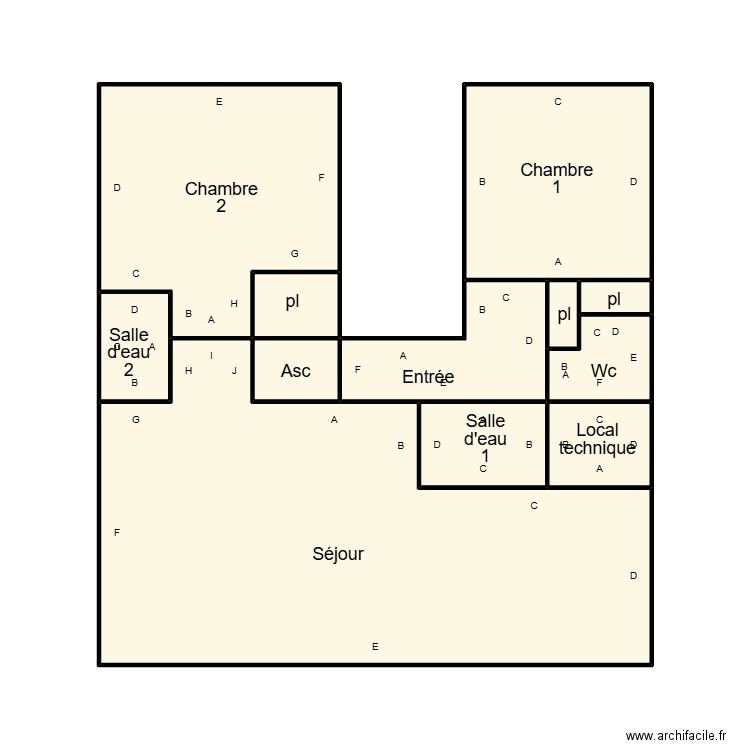 QUIMPER TALEC ODET. Plan de 12 pièces et 39 m2