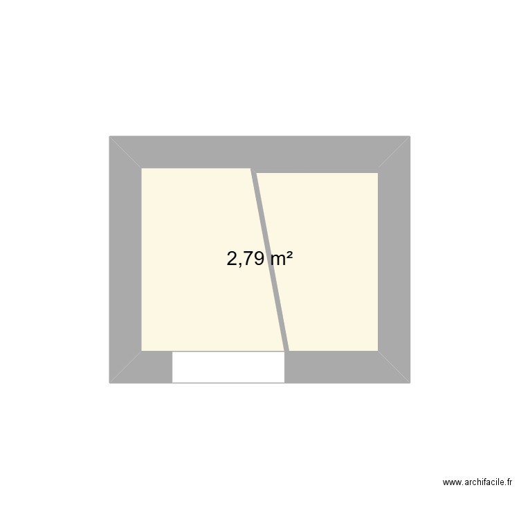 Salle d'eau. Plan de 1 pièce et 3 m2