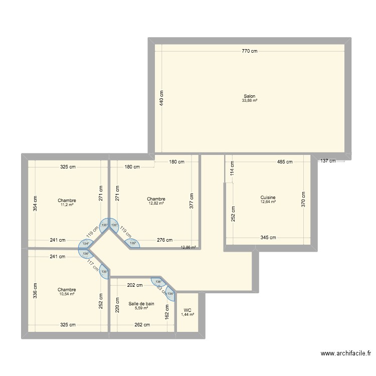 Porjet Maison Taupont. Plan de 8 pièces et 101 m2