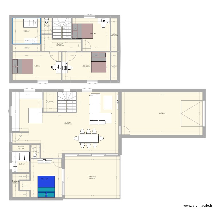 plans nouvelle maison BRON. Plan de 19 pièces et 176 m2