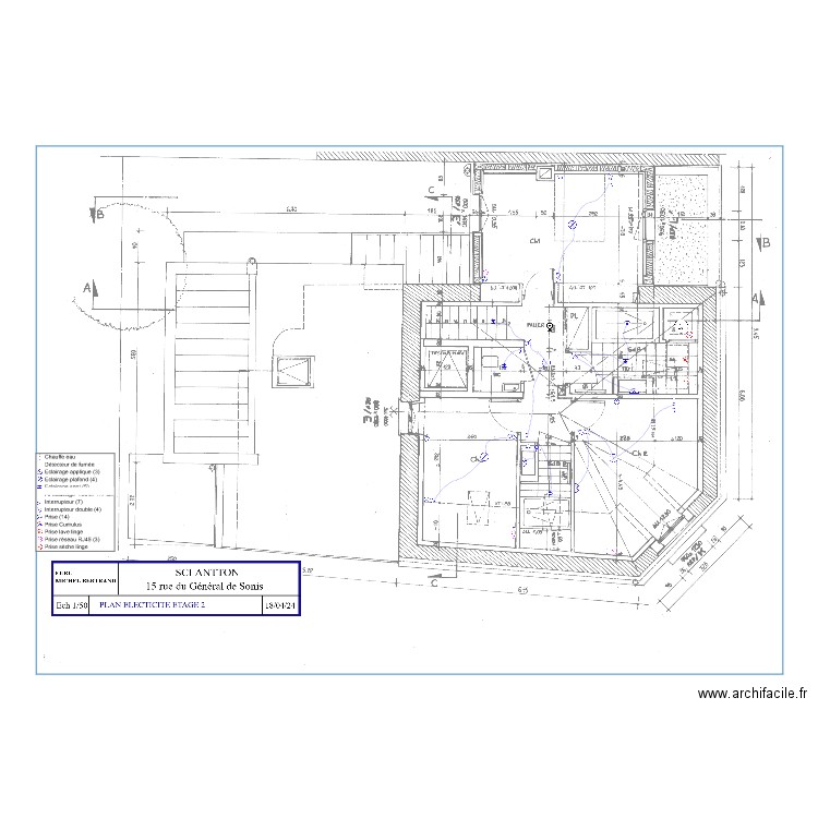 PLAN ELECTRICITE ETAGE 2 ind 5. Plan de 0 pièce et 0 m2