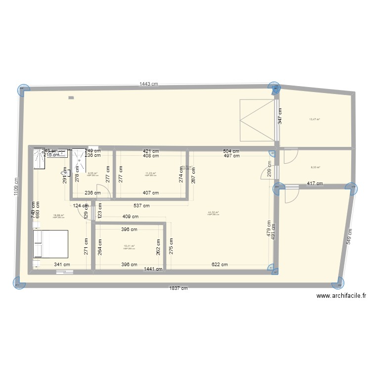 costa 2. Plan de 8 pièces et 193 m2