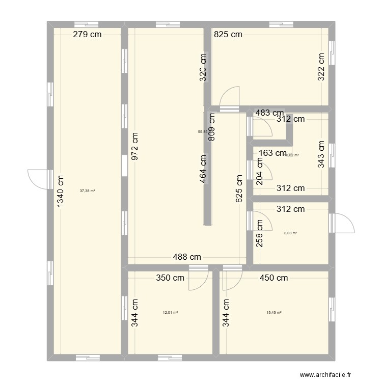 Essai plan maison. Plan de 8 pièces et 94 m2