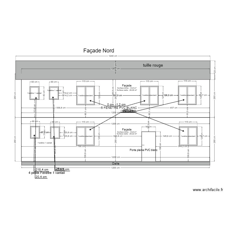 Façade Nordd. Plan de 0 pièce et 0 m2