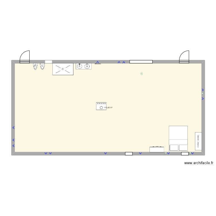 frangy. Plan de 1 pièce et 115 m2