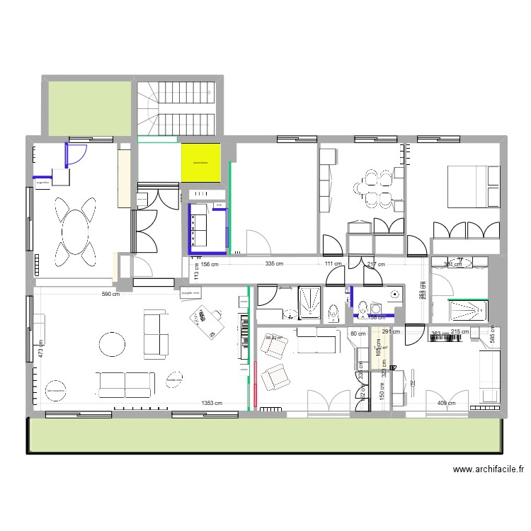 Appartement Enghien Mora variante 18 11. Plan de 5 pièces et 179 m2