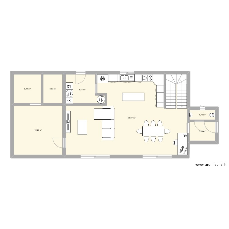 Maison 2. Plan de 7 pièces et 95 m2