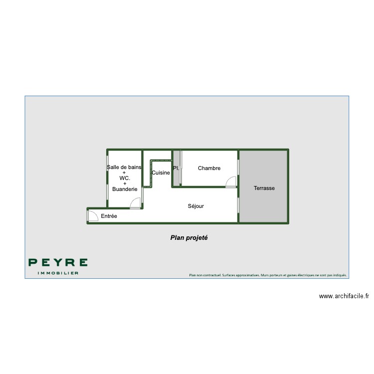 Plan projeté lot 119. Plan de 6 pièces et 21 m2