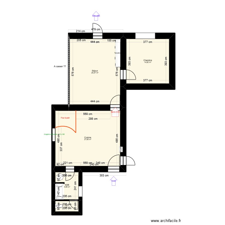 Location - Etrepigney. Plan de 5 pièces et 75 m2