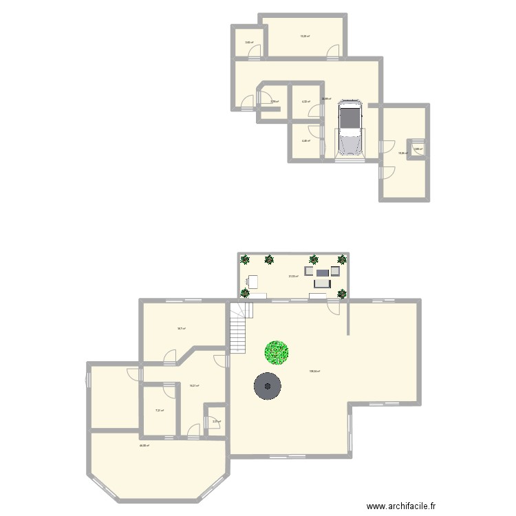 plan1. Plan de 15 pièces et 300 m2