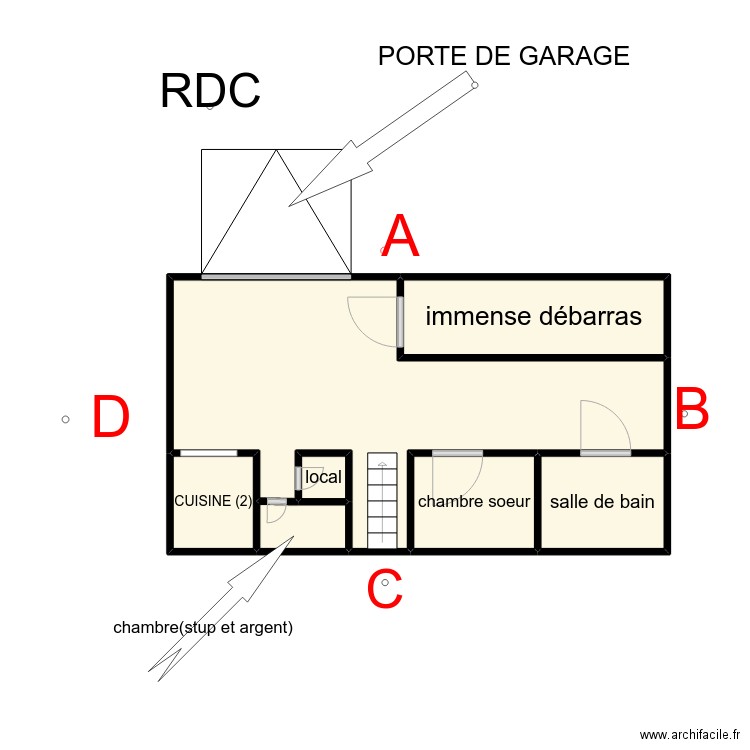 BENGUESMIA. Plan de 7 pièces et 32 m2