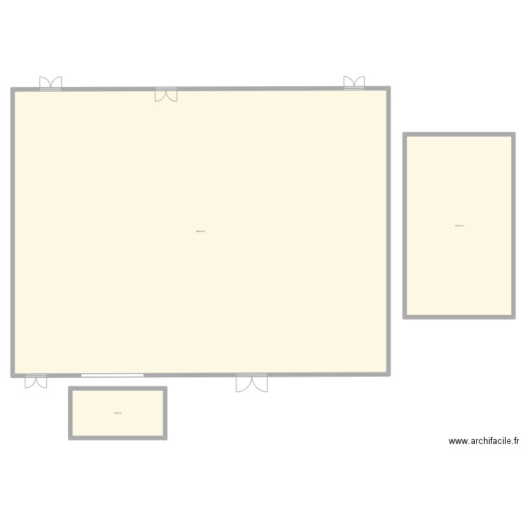 salle salon. Plan de 3 pièces et 813 m2