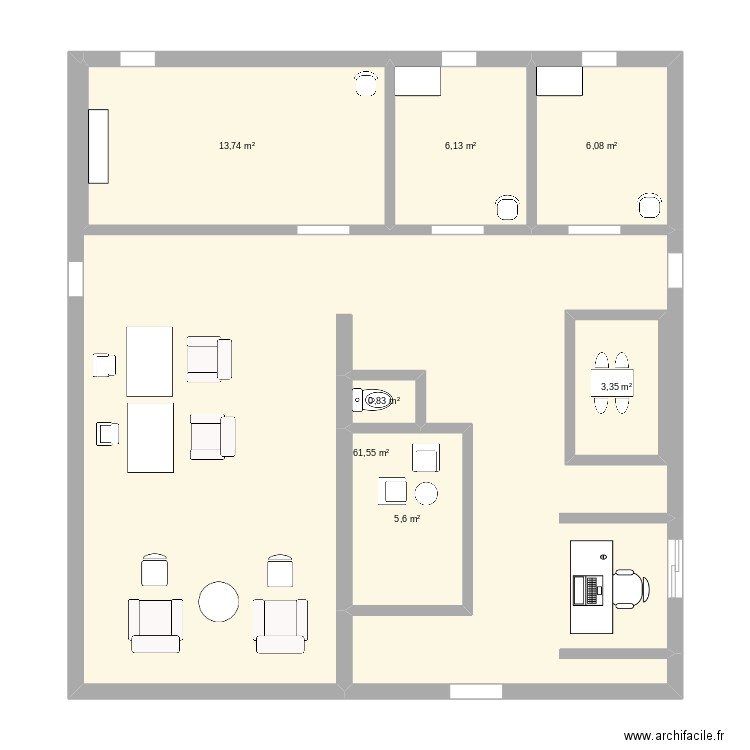 institut zelie vente. Plan de 7 pièces et 102 m2