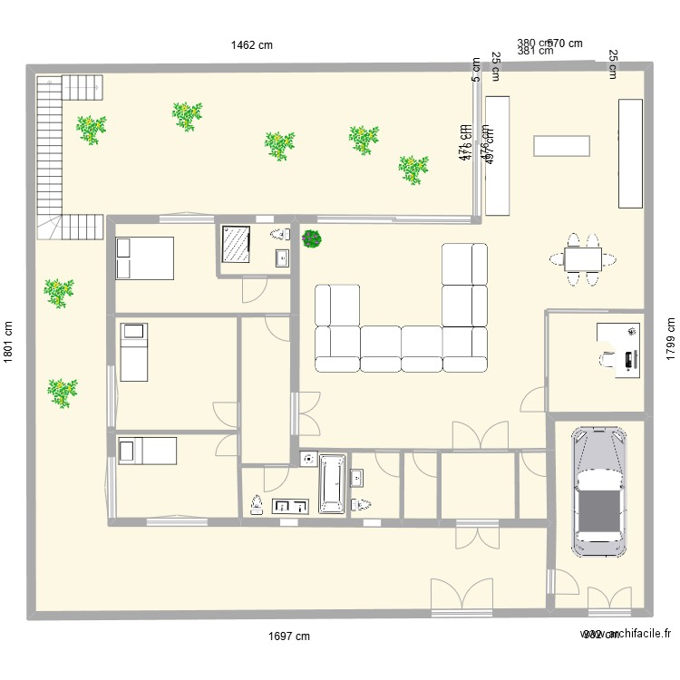 plan1 SL. Plan de 8 pièces et 329 m2