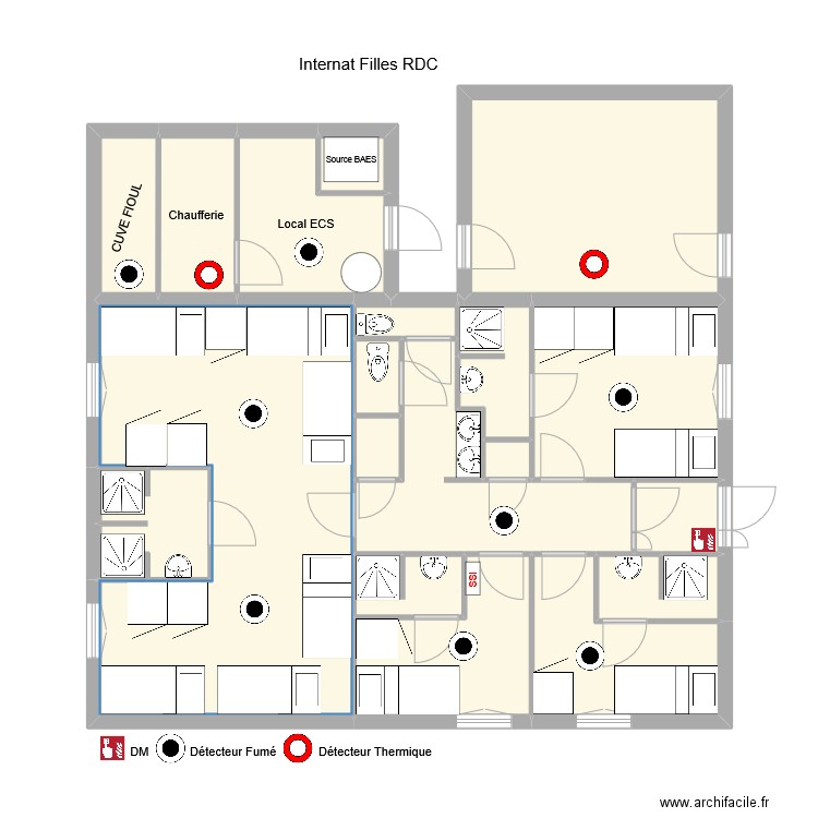 itfb total incendie. Plan de 19 pièces et 110 m2