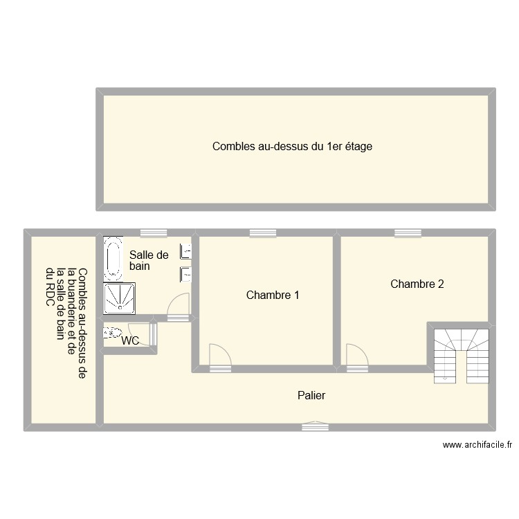 riffet etage maison. Plan de 7 pièces et 165 m2