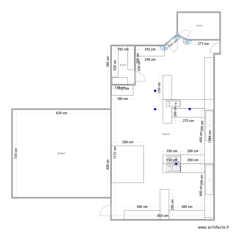 SRLG2. Plan de 4 pièces et 194 m2