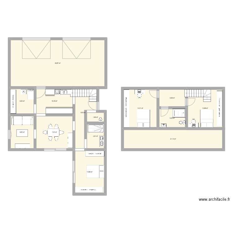 FUTURE MAISON. Plan de 14 pièces et 180 m2