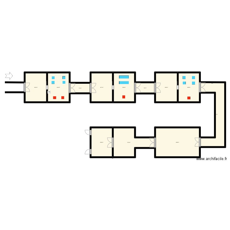 projet final protohistoire. Plan de 12 pièces et 299 m2