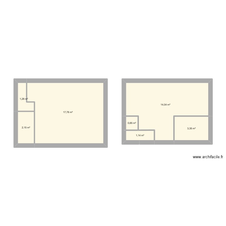 surface habitable. Plan de 7 pièces et 40 m2