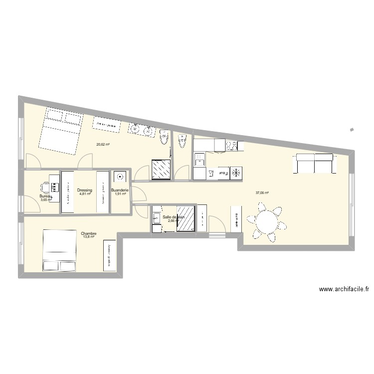 RESIDENCE DU VIEUX PORT. Plan de 7 pièces et 85 m2