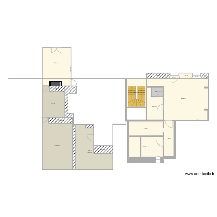 Salemagne RDC 2. Plan de 21 pièces et 146 m2