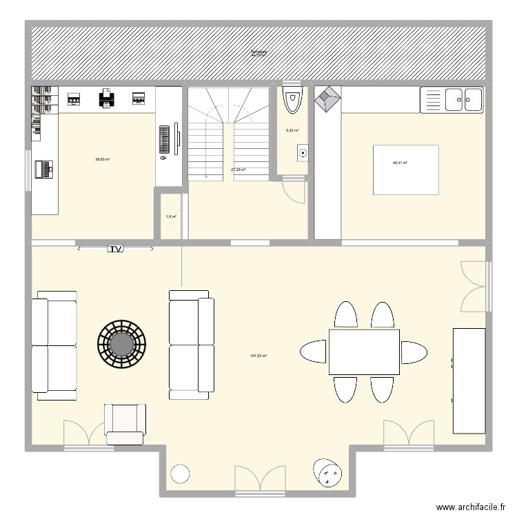 Eterville. Plan de 7 pièces et 349 m2