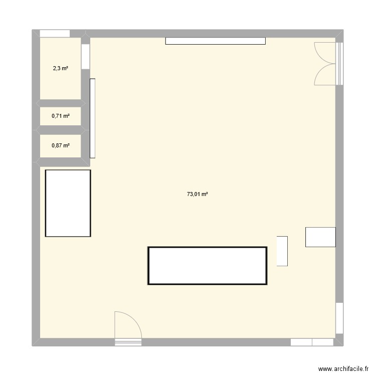 fresh market. Plan de 4 pièces et 77 m2