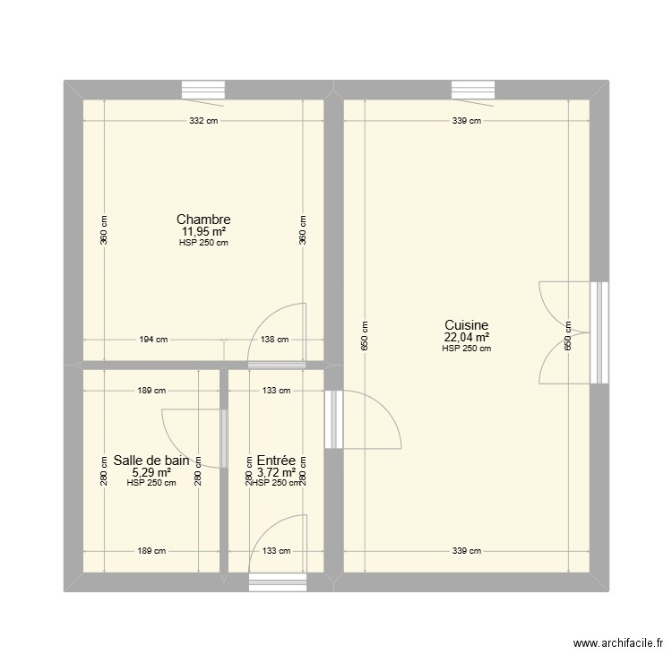 PLAN HUMBERT REGIS M0292604. Plan de 4 pièces et 43 m2