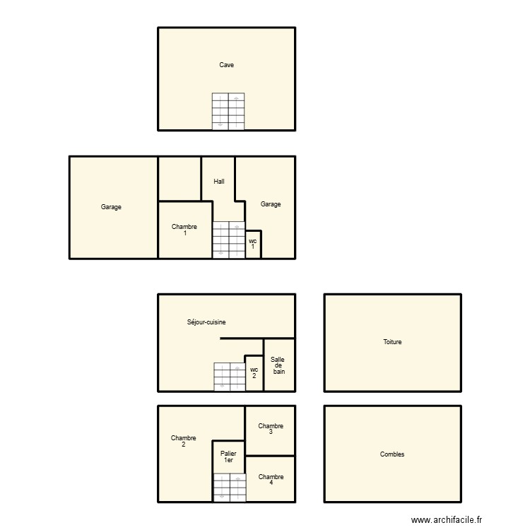 DOUARNENEZ SPILLMANN. Plan de 16 pièces et 115 m2